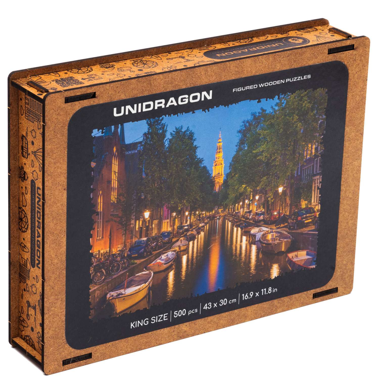 Пазл деревянный UNIDRAGON Вечерний Амстердам 43x30 см 500 деталей - фото 8