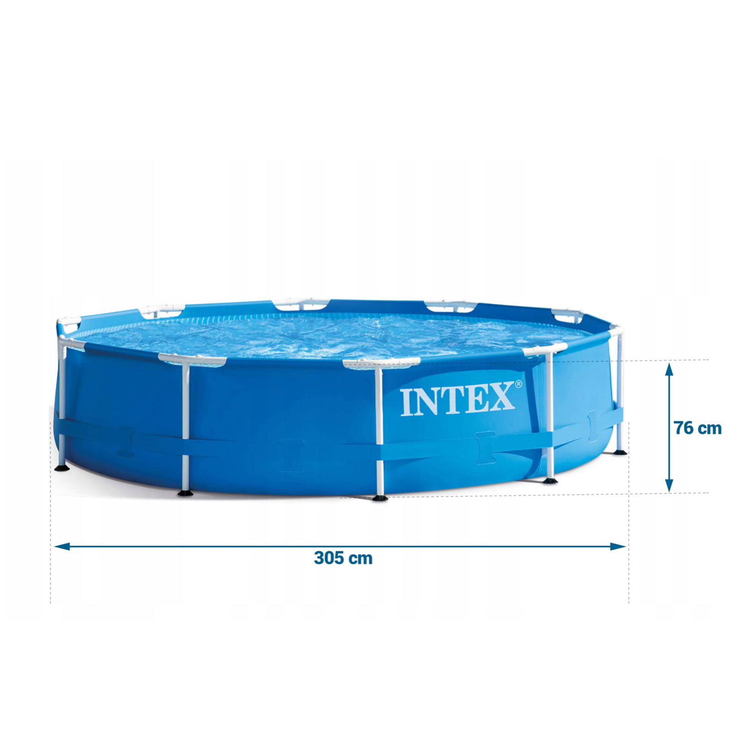 Каркасный бассейн Intex Metal Frame Pool 305х76 см 4485 л - фото 2