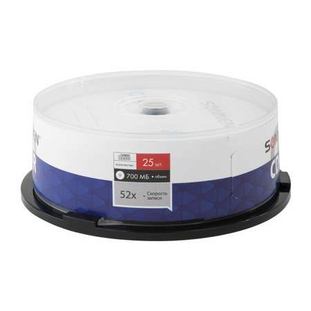 Диск для записи Sonnen CD-R 700Mb 52x Cake Box 25шт