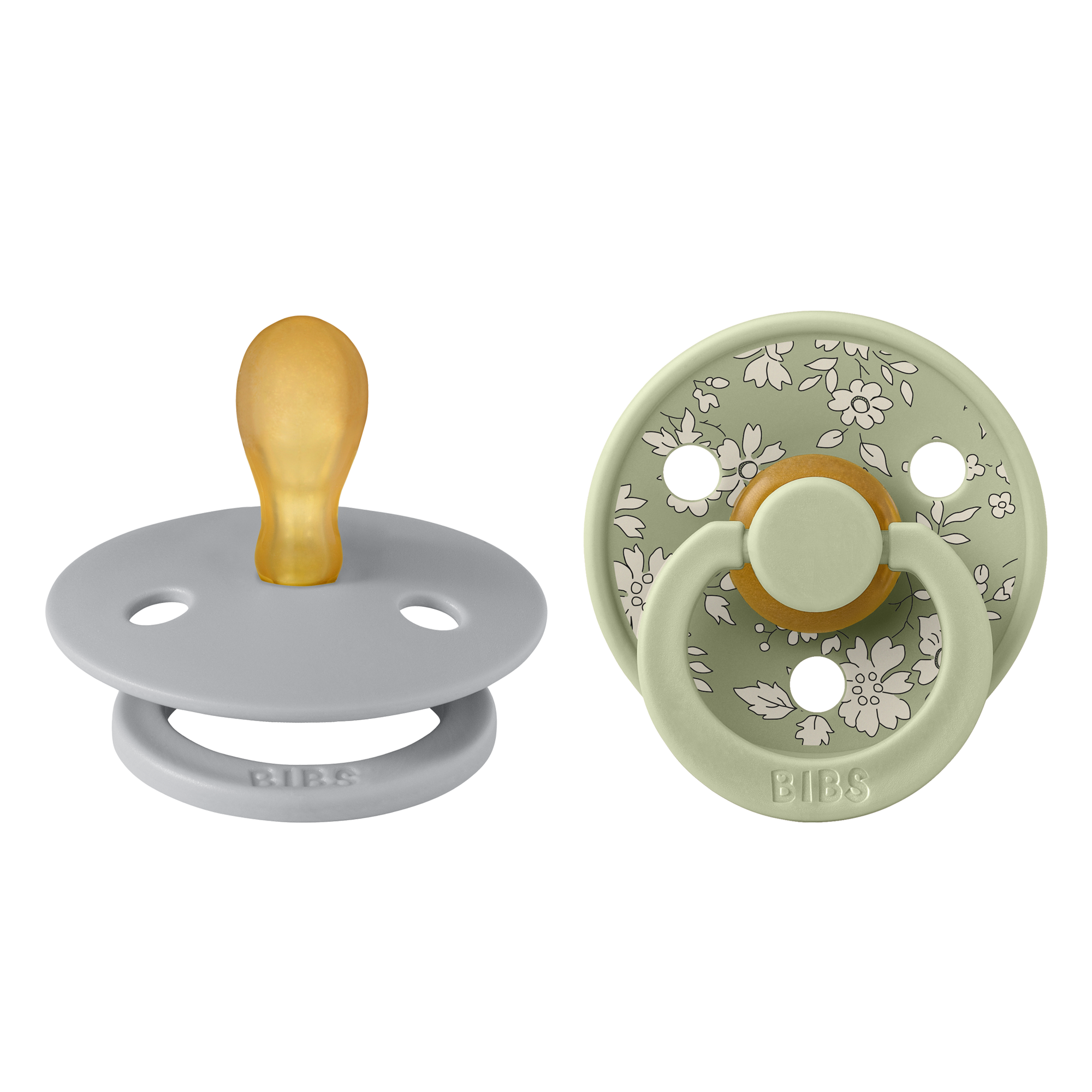Набор 2 шт. Соска-пустышка BIBS Liberty Colour Symmetrical Capel Cloud/Sage 0+ месяцев - фото 1