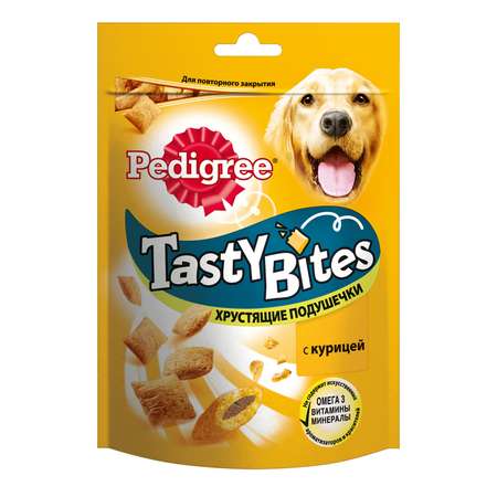 Лакомство для собак Pedigree Tasty Bites Хрустящие подушечки с курицей 95г