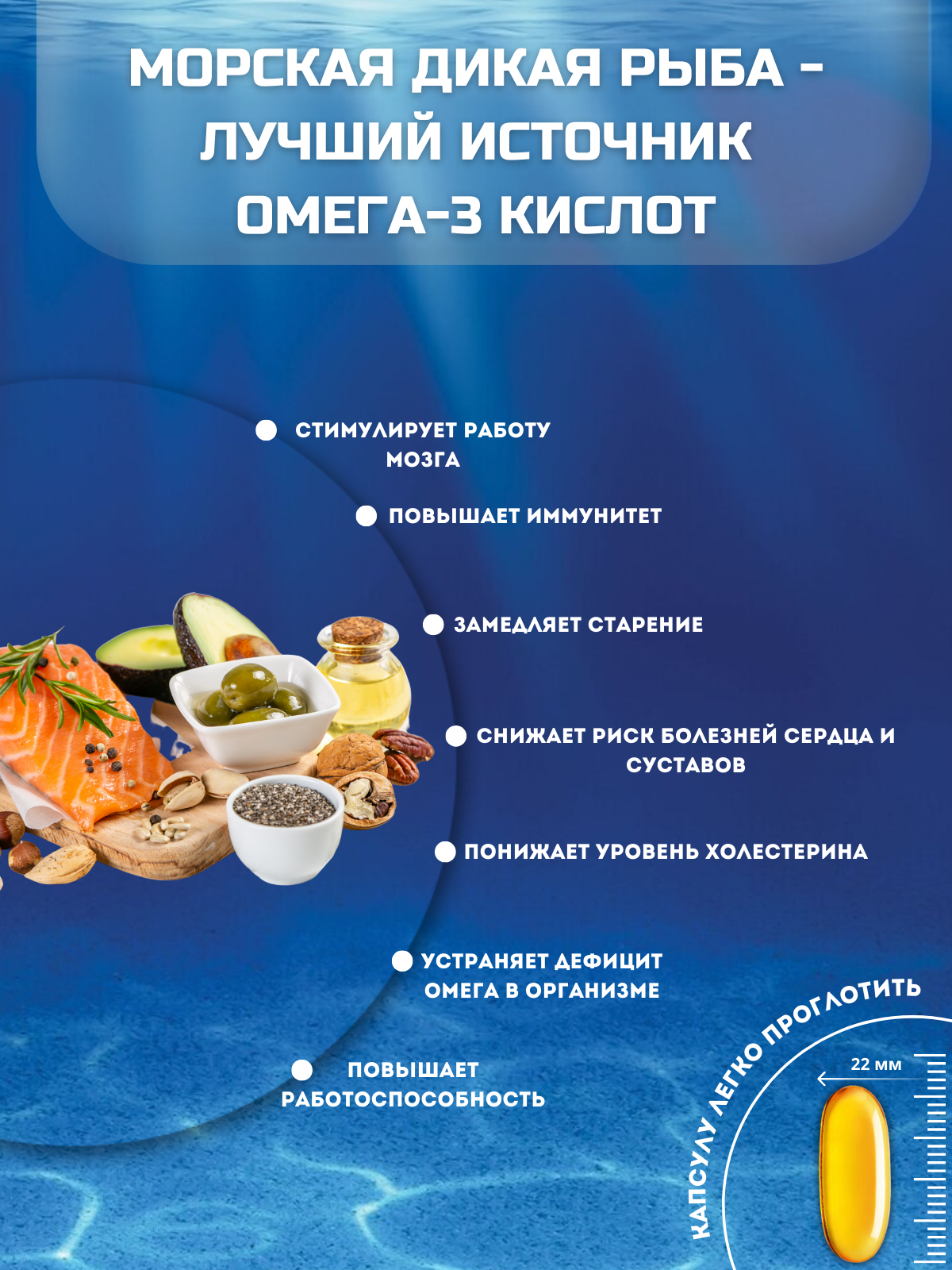 Омега-3 форте в капсулах BIOTTE премиальный рыбий жир для взрослых и подростков 120 капсул - фото 3