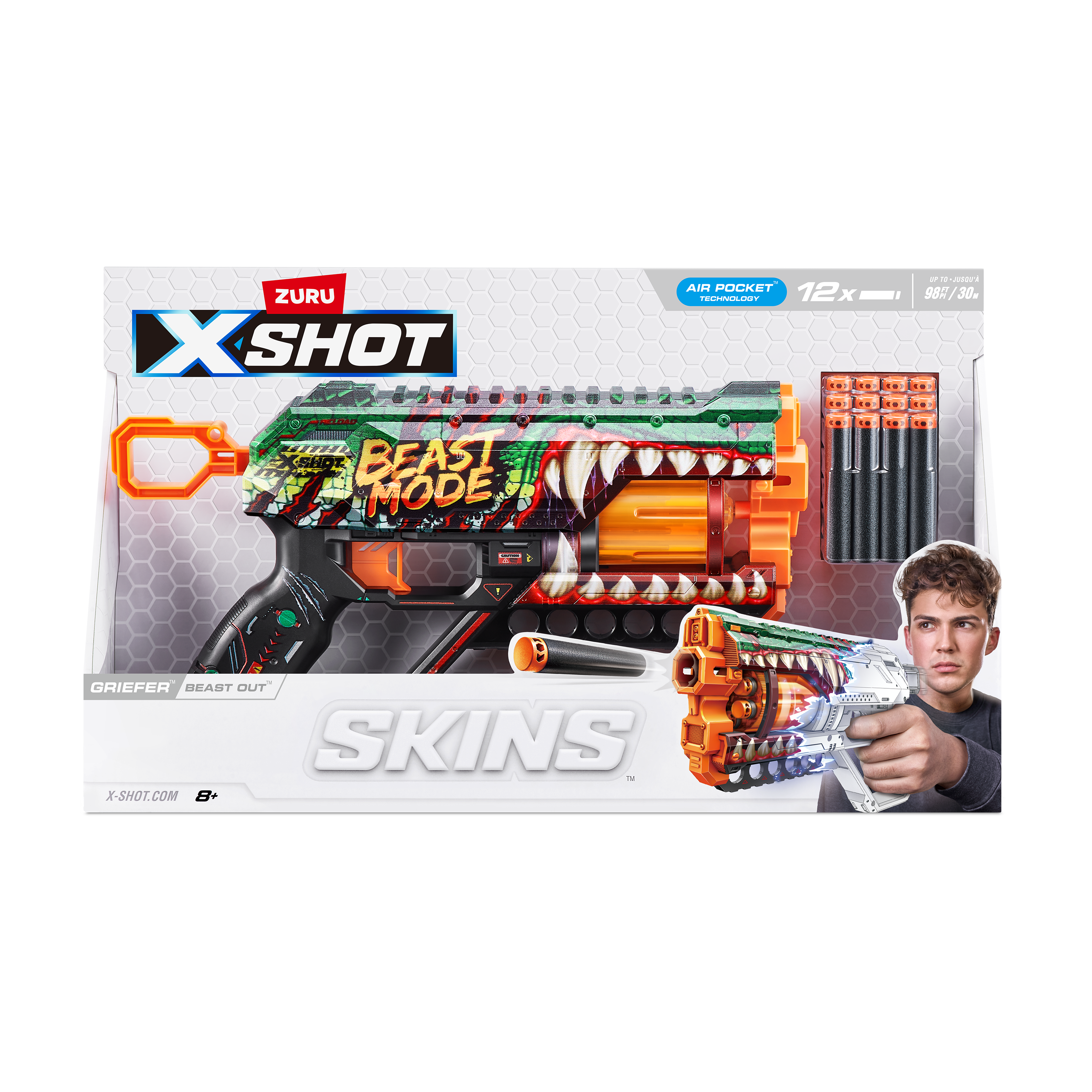 Бластер X-Shot Скинс Грифер Монстр 36561А - фото 10