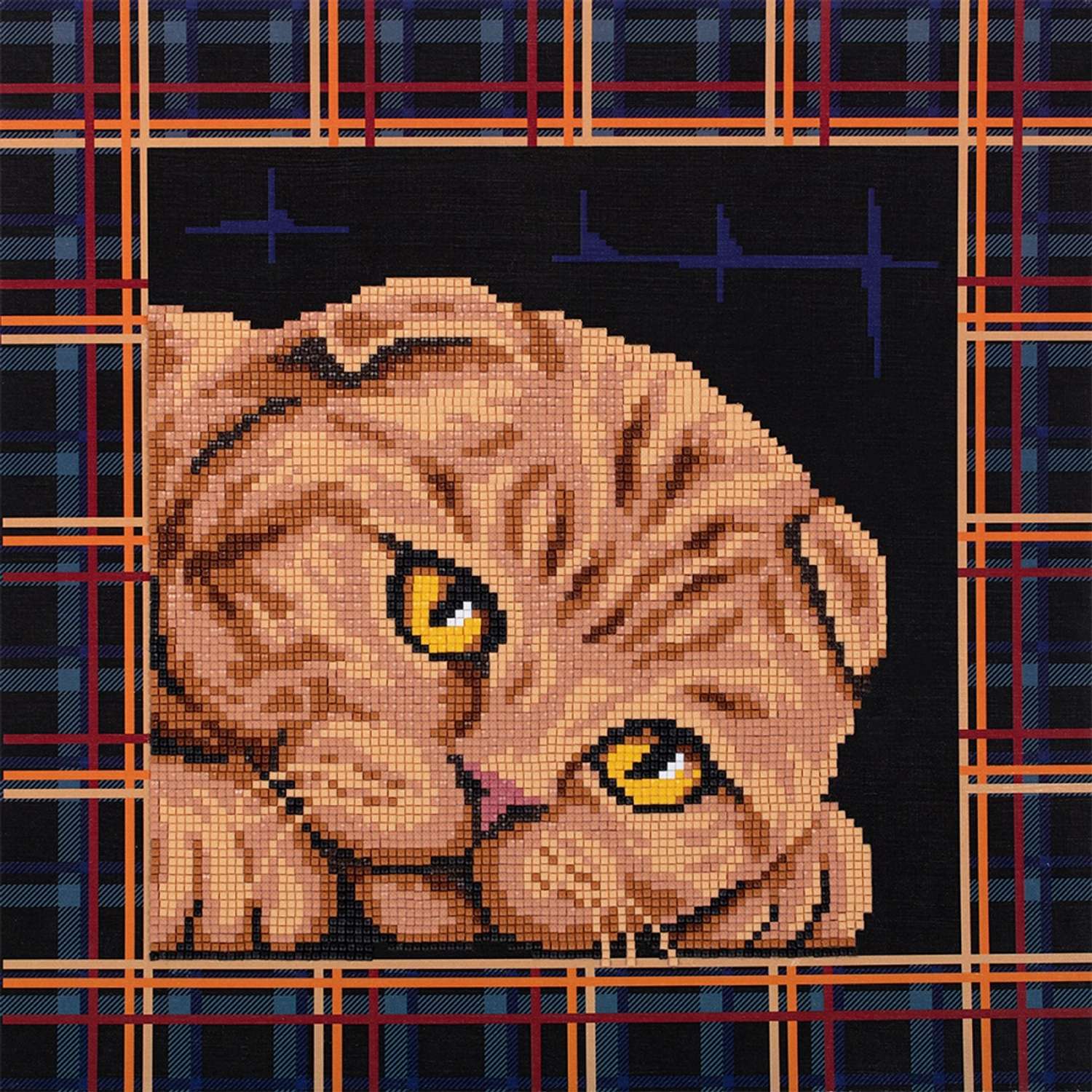 Кристальная мозаика Фрея ALBP-293 постер Шотландская кошка 30 х 30 см - фото 1