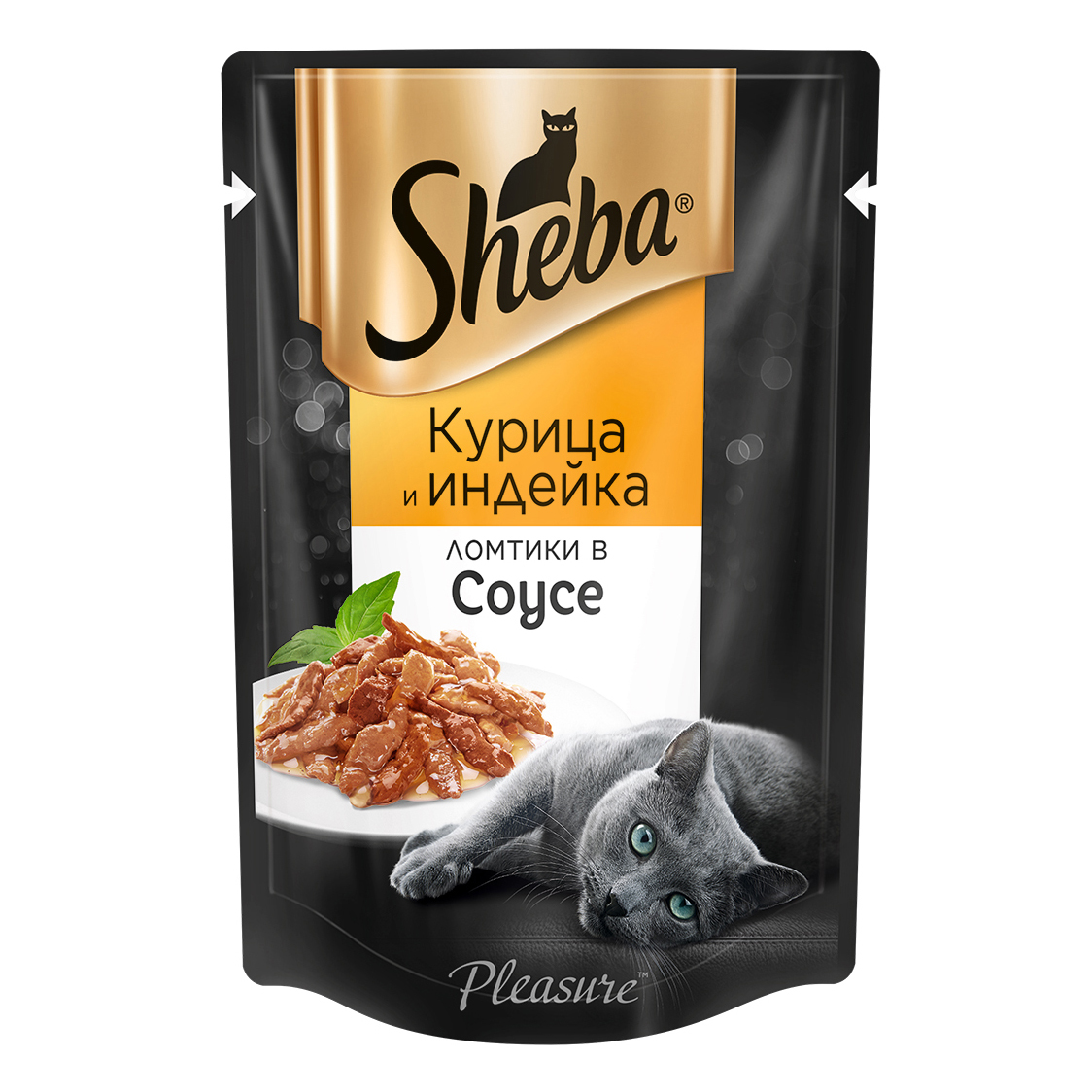 Корм влажный для кошек Sheba Pleasure 85г ломтики из курицы и индейки в соусе пауч - фото 5