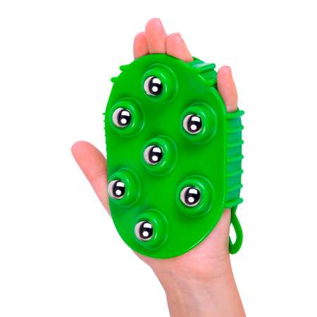 Массажная варежка RUGES с шариками зеленая