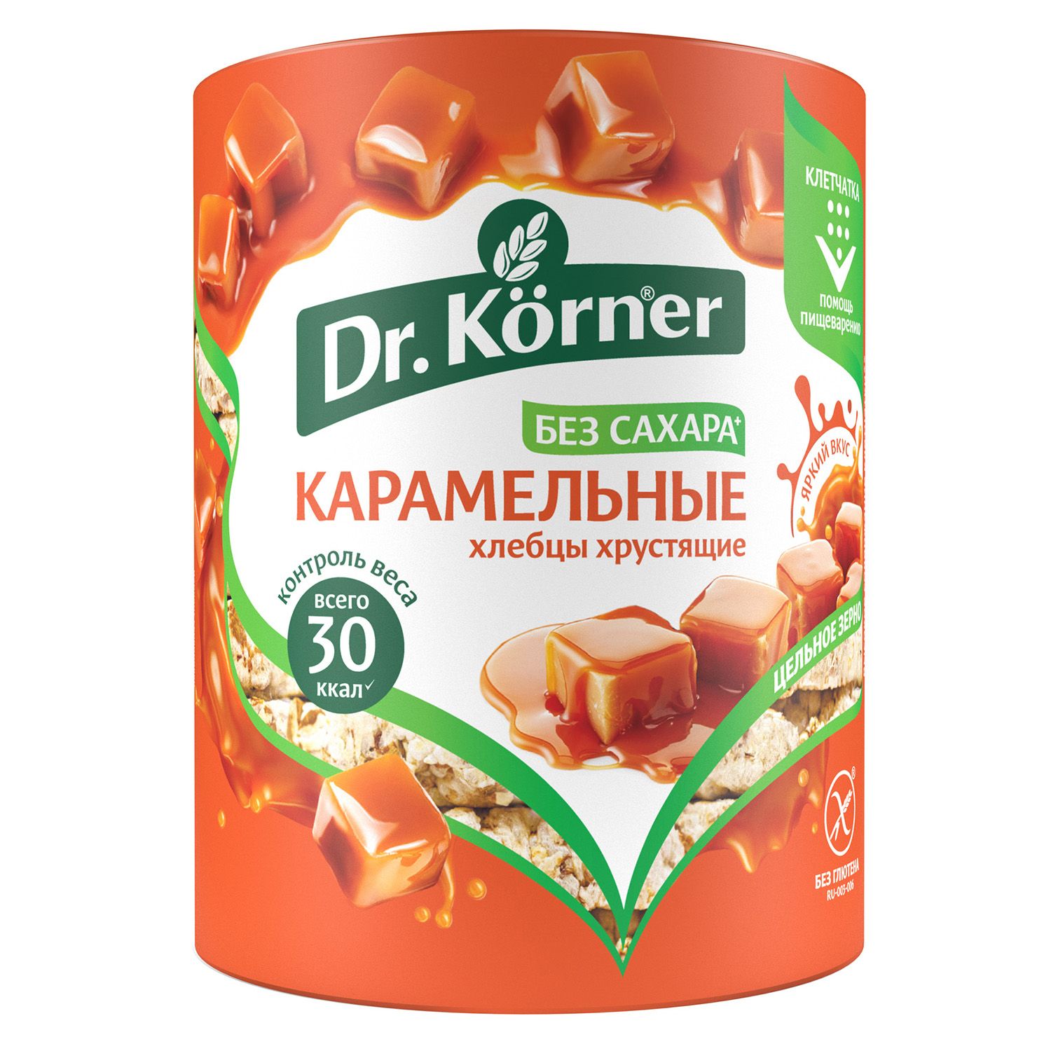 Хлебцы Dr. Korner кукурузно-рисовые карамельные без глютена 90г - фото 1