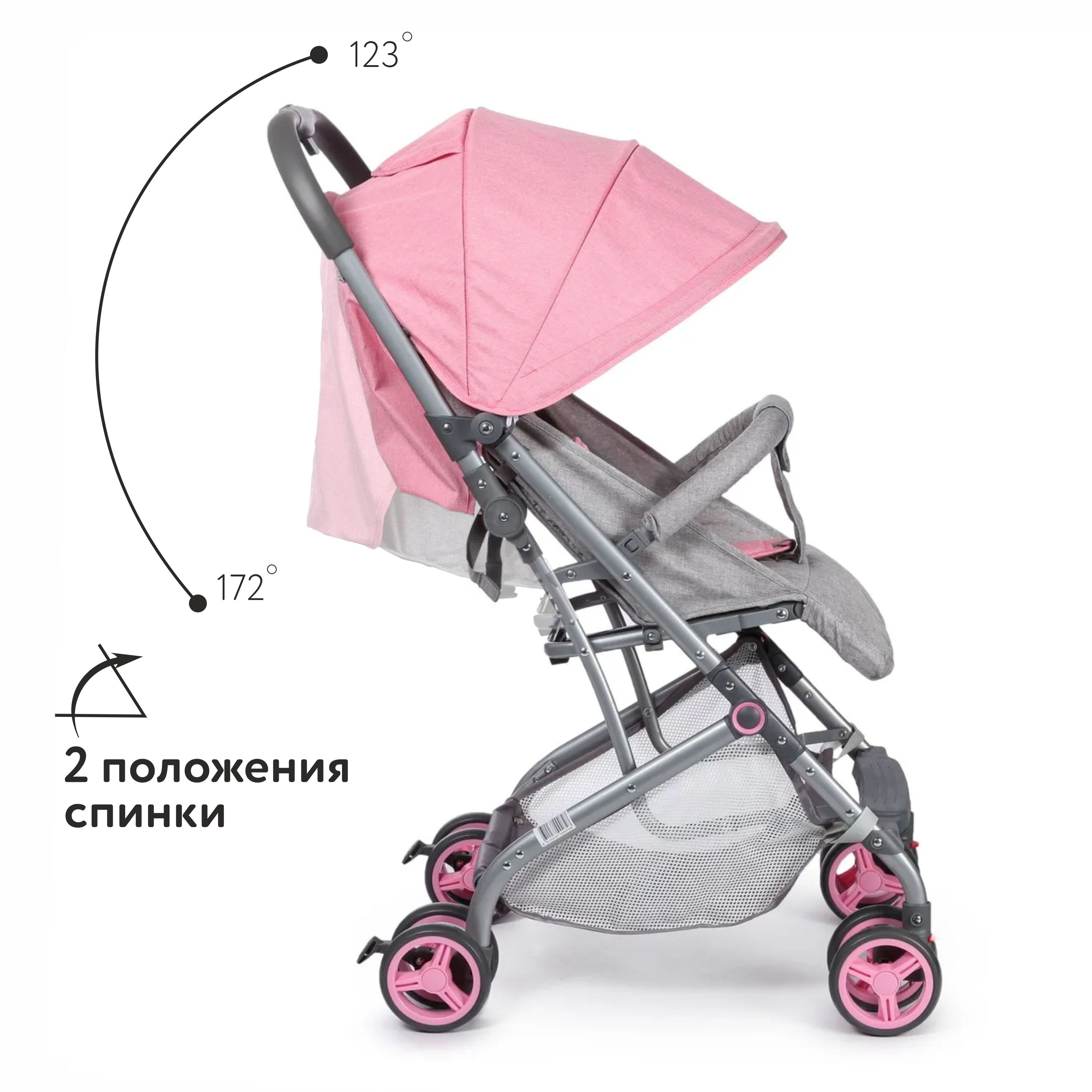 Коляска прогулочная Babyton Click Pink купить по цене 2219 ₽ в  интернет-магазине Детский мир