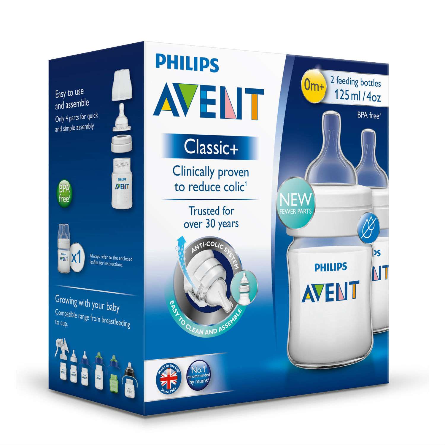 Бутылочка Philips Avent Classic+ 0 мес+ 125 мл 2 шт SCF560/27 - фото 5