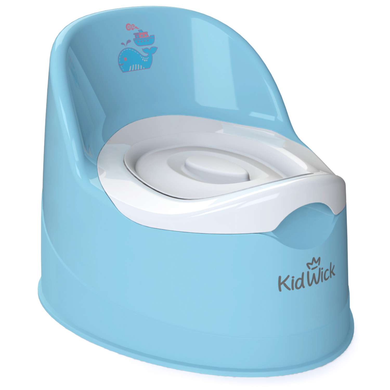 Горшок туалетный KidWick Гранд голубой с белой крышкой - фото 1