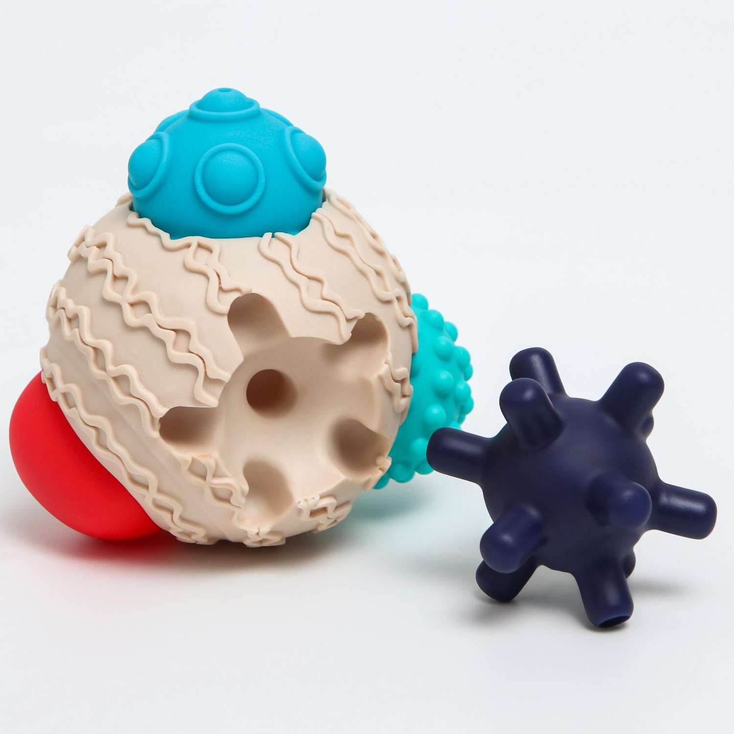 Игрушки для ванной Крошка Я Тактильный сенсорный развивающий мячик Сортер - фото 4