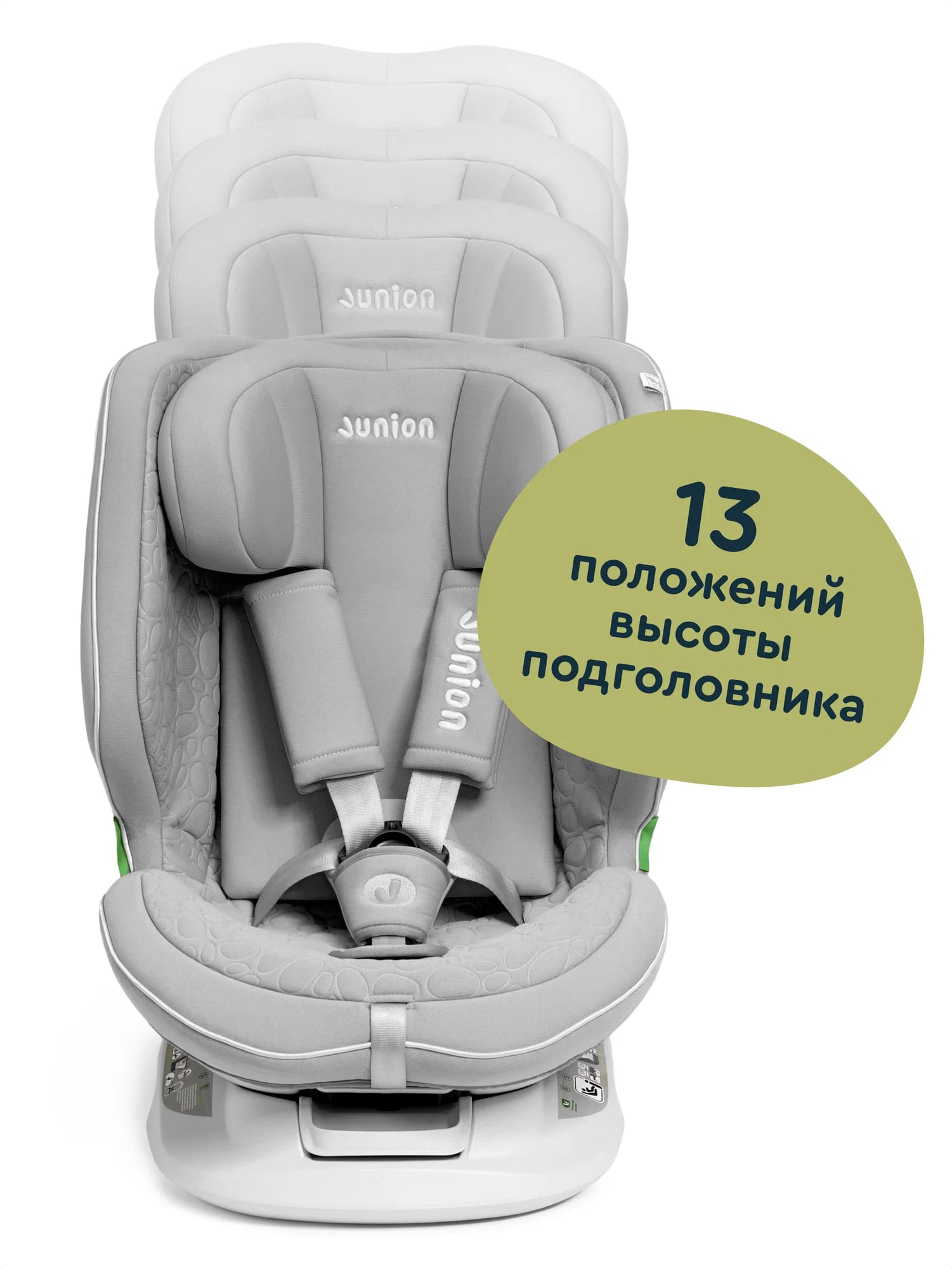 Автокресло Junion Julsi i-size группа 0+/1/2/3 0-36 кг 0-12 лет 360° Isofix серый - фото 8