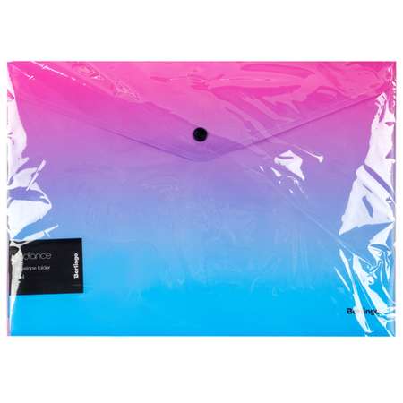 Папка-конверт на кнопке BERLINGO Radiance 180мкм розово-голубой градиент с рисунком набор 12 шт