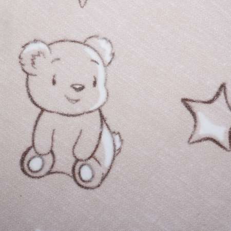 Одеяло Babyton байковое Мишка со звездами Бежевое