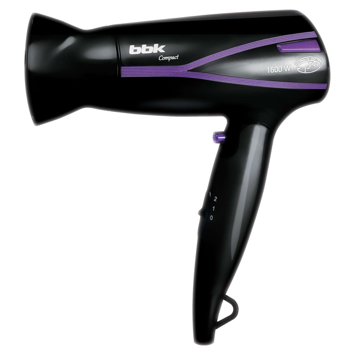 Фен для волос BBK BHD1608i черный/фиолетовый - фото 1