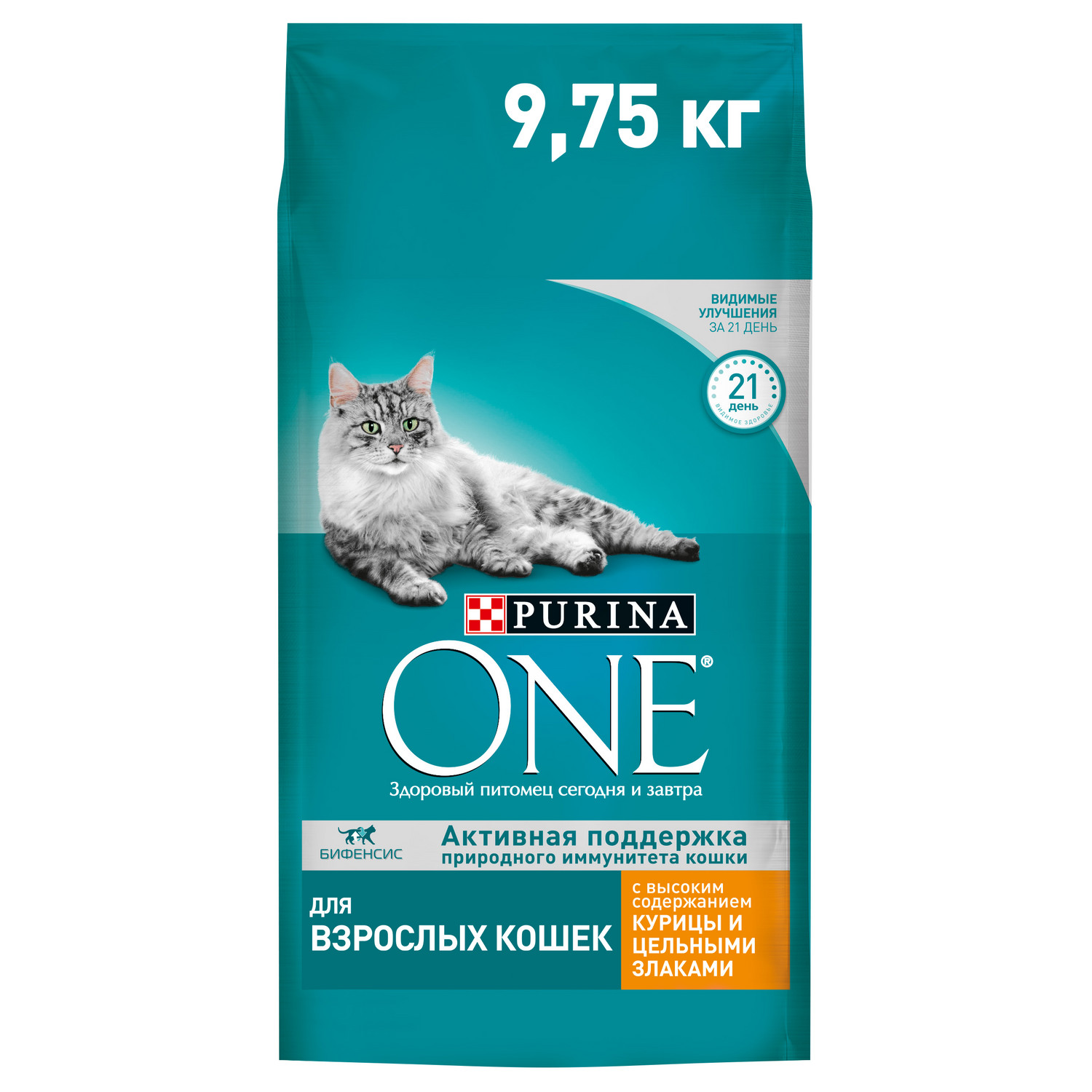 Корм для кошек Purina One 9,75 кг с курицей и цельными злаками купить по  цене 4316 ₽ с доставкой в Москве и России, отзывы, фото