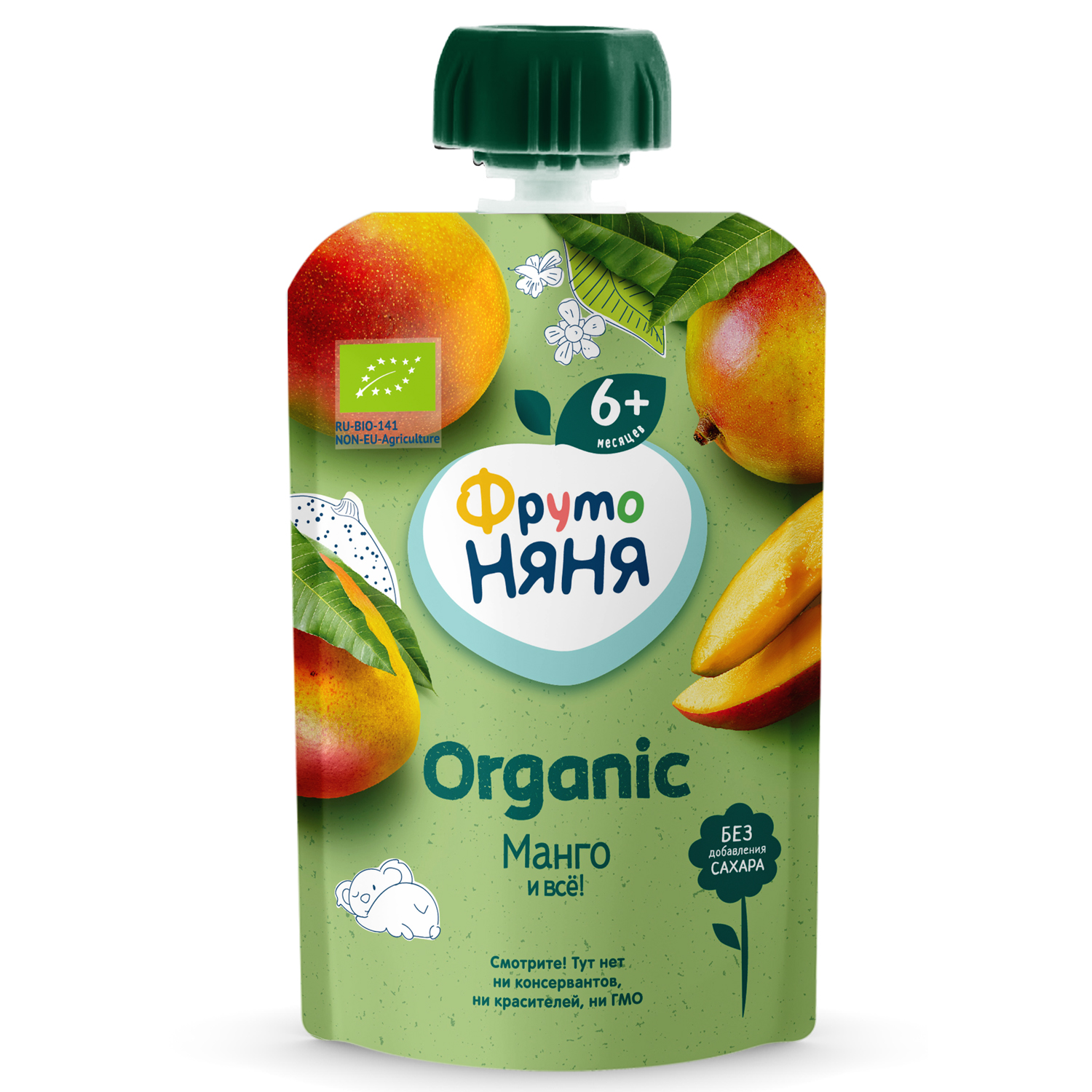 <b>Пюре</b> ФрутоНяня Organic из <b>манго</b> натуральное 90г с 6месяцев - фото 1. 