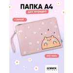 Папка для тетрадей LOREX KIDS Cookie Bear 1 отделение А4 34х25 см экокожа с ручкой