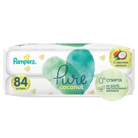 Салфетки влажные Pampers Pure Protection Coconut 84 шт