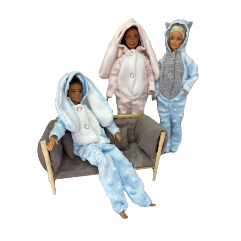 Одежда для куклы Барби Ani Raam Кигуруми зайка голубая S054 - фото 5
