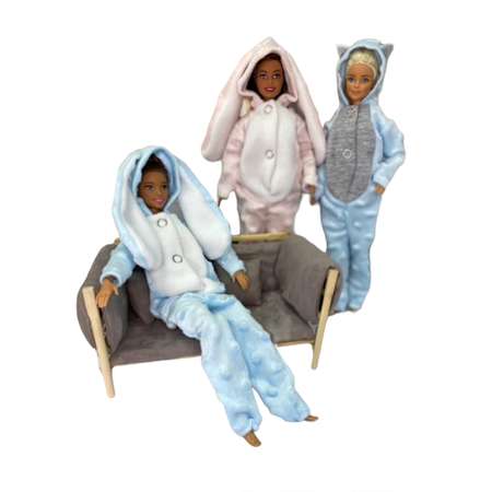 Одежда для куклы Барби Ani Raam Кигуруми зайка голубая
