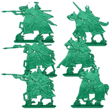 Набор солдатиков Воины и Битвы Тевтонский орден. Конные рыцари цвет зеленый