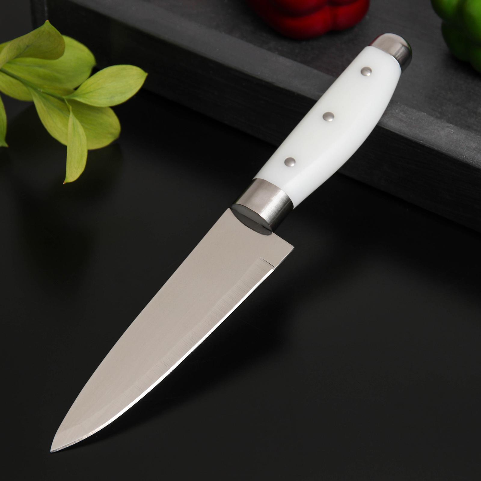 Нож Доляна кухонный Инканто лезвие 12 см цвет белый - фото 1