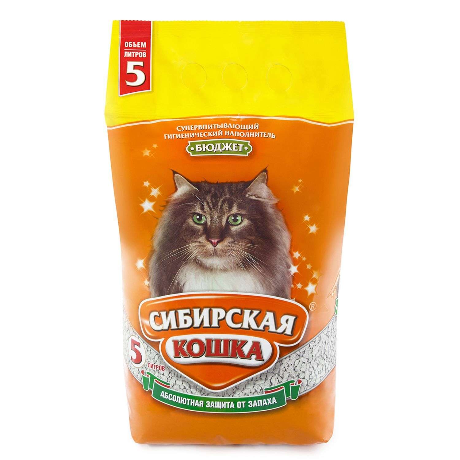 Наполнитель для кошек Сибирская кошка Бюджет впитывающий 5л - фото 1