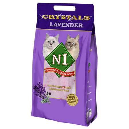 Наполнитель для кошек N1 Crystals с ароматом лаванды силикагелевый 5л 36741