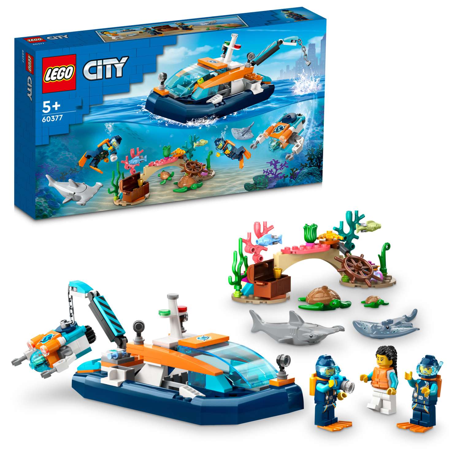 Конструктор LEGO City Explorer Diving Boat 60377 - фото 1