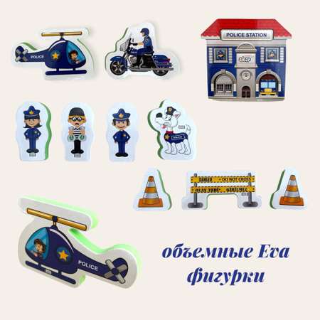 Игровой набор JAGU 3Д макет Полицейский участок с дополненной реальностью 10 фигурок