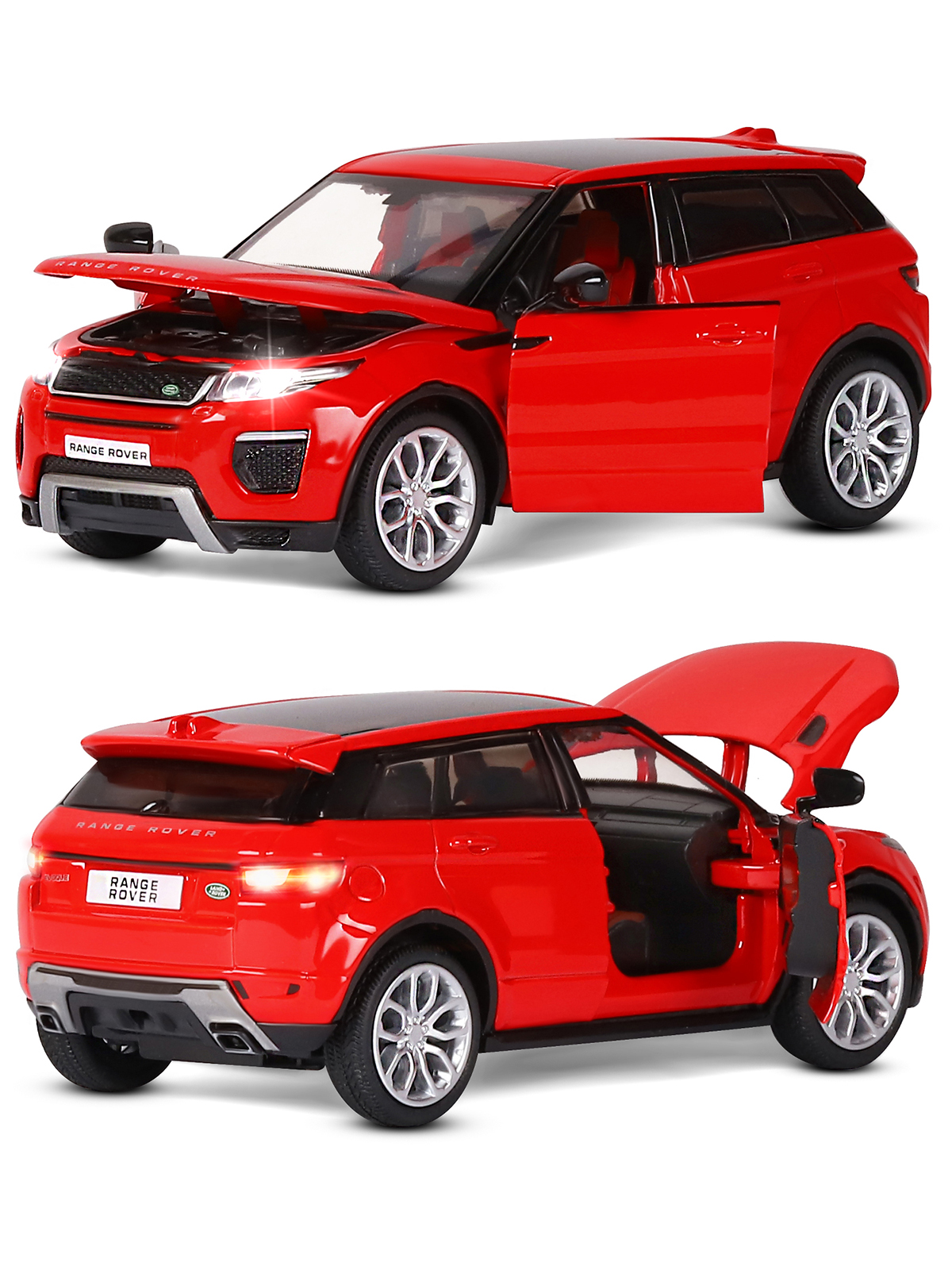 Внедорожник АВТОпанорама Land Rover Range Rover Evoque HSE 1:32 красный JB1251328 - фото 7