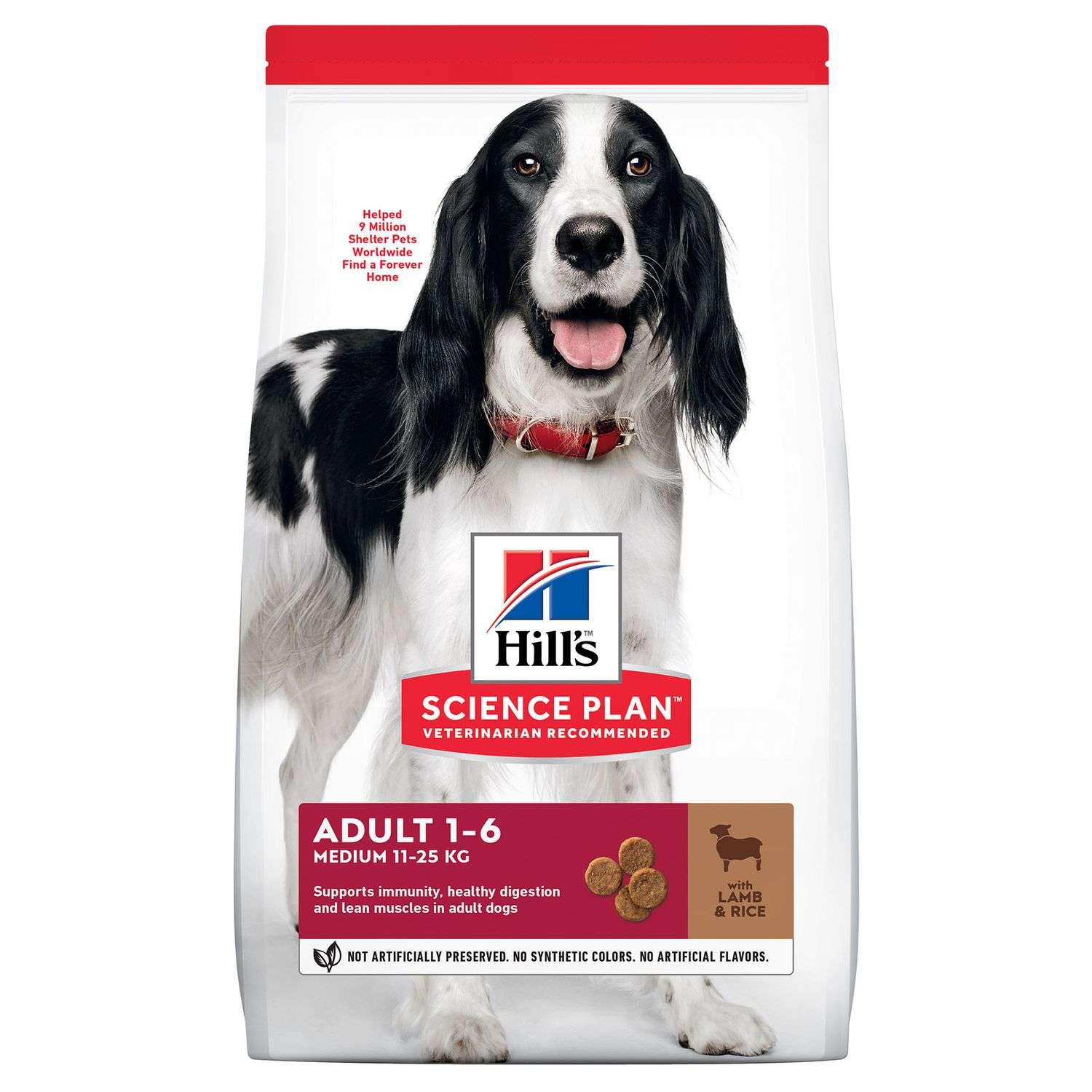 Корм для собак HILLS 2.5кг для средних пород для поддержания иммунитета с ягненком и рисом сухой - фото 1