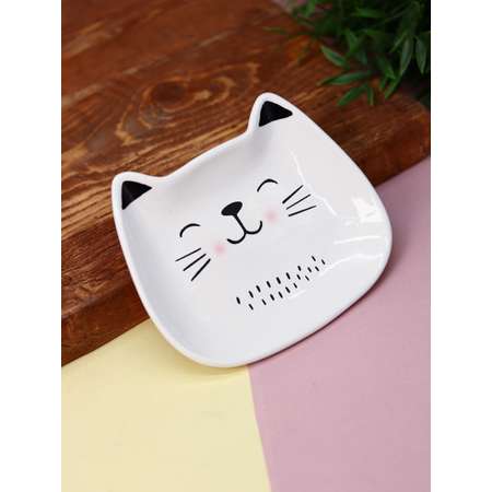 Мыльница керамическая iLikeGift Cute cat