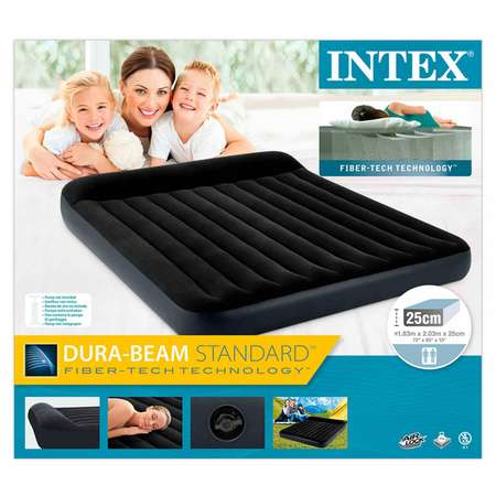 Надувной матрас INTEX кровать с подголовником бим стандарт кинг 183х203х25 см