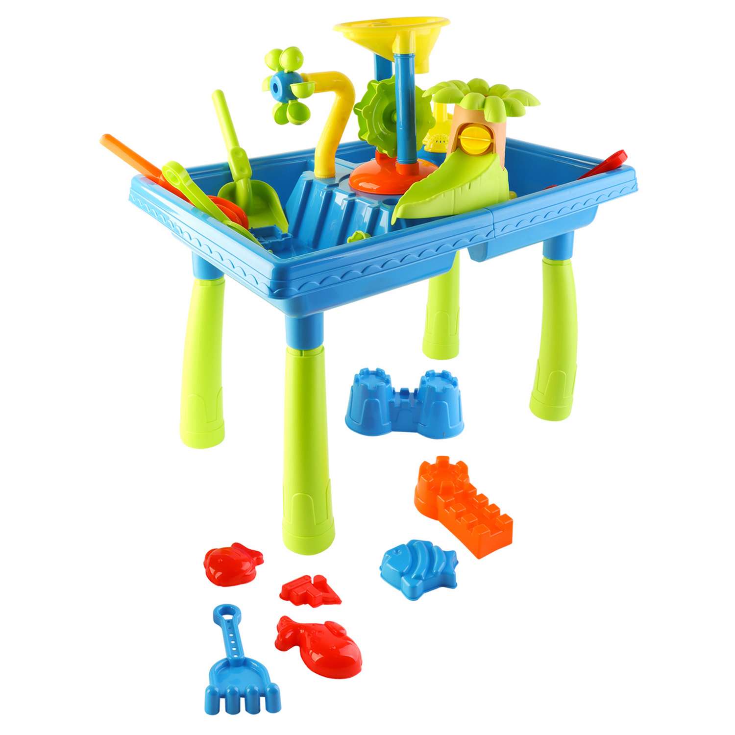 Стол для игр с песком и водой Hualian Toys Три водяные вертушки 56х38х59 см - фото 1