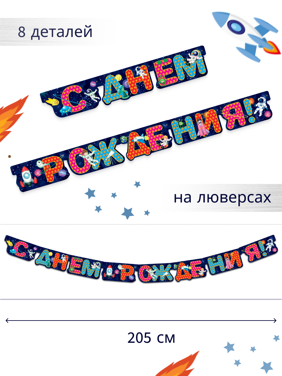 Гирлянда-растяжка Арт и Дизайн День Рождения - фото 2