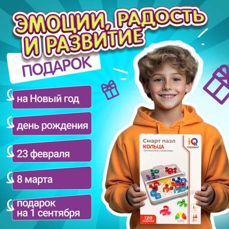 Настольная игра головоломка 1TOY IQ Тренинг «Смарт пазл Кольца» нейротренажер