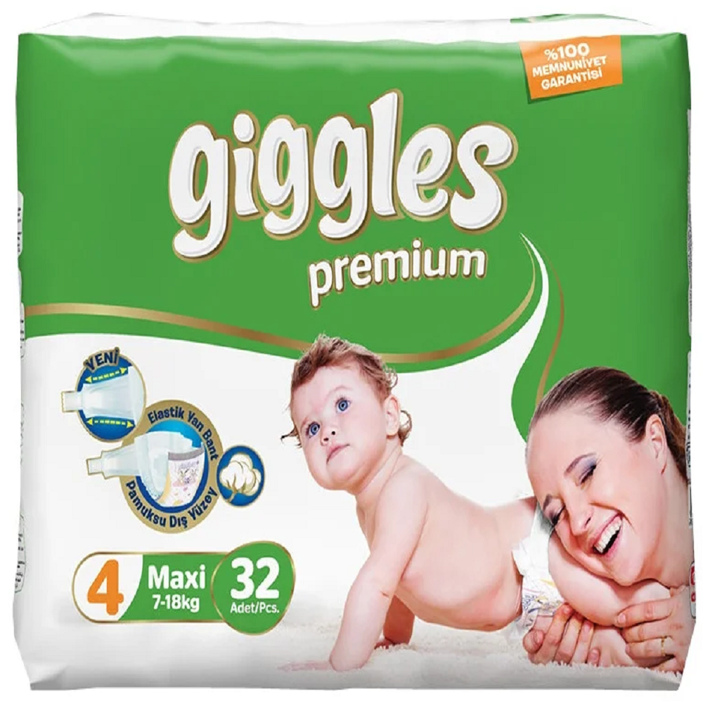 Подгузники Giggles Premium Twin Maxi 4 7-18кг 32шт - фото 1