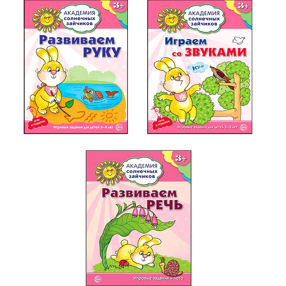 Набор книг ТЦ Сфера Академия солнечных зайчиков. Развиваем руку. Развиваем  речь. Играем со звуками купить по цене 396 ₽ в интернет-магазине Детский мир
