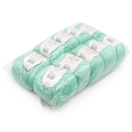 Пряжа для вязания Alize baby wool бамбук шерсть акрил мягкая 50 гр 175 м 19 водяная зелень 10 мотков