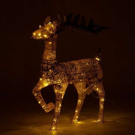 Фигура декоративная BABY STYLE Олень золотистый проволочный LED теплый белый свет 80 см