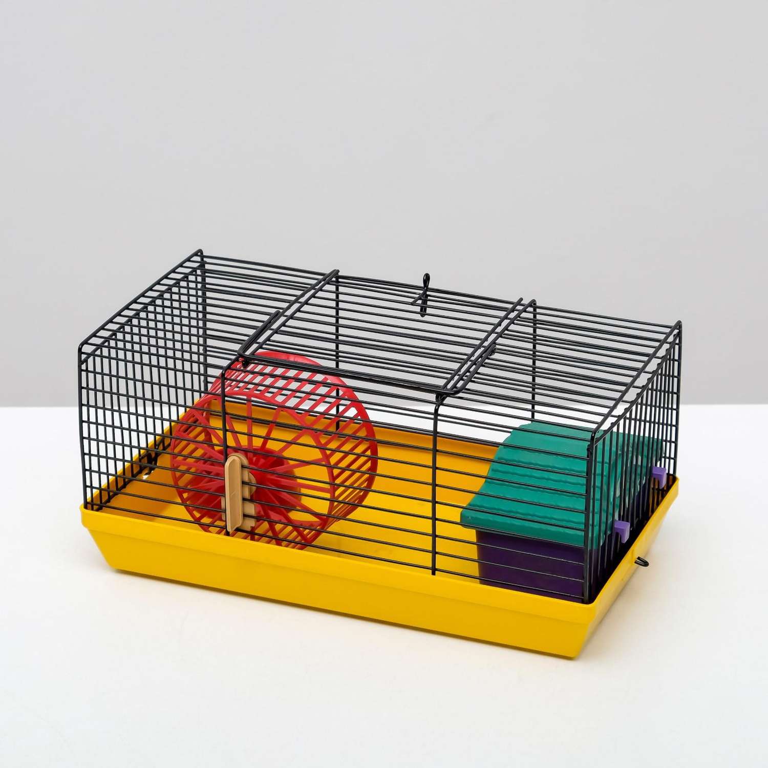 Клетка-мини Пижон для грызунов укомплектованная 27х15х13 см жёлтая - фото 3