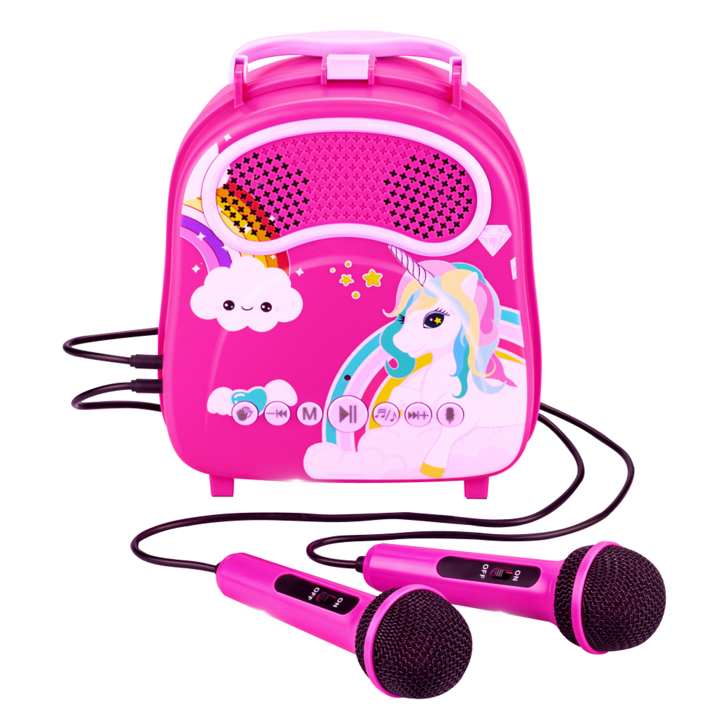 Караоке-рюкзачок для детей Solmax с микрофоном и колонкой Bluetooth розовый - фото 6