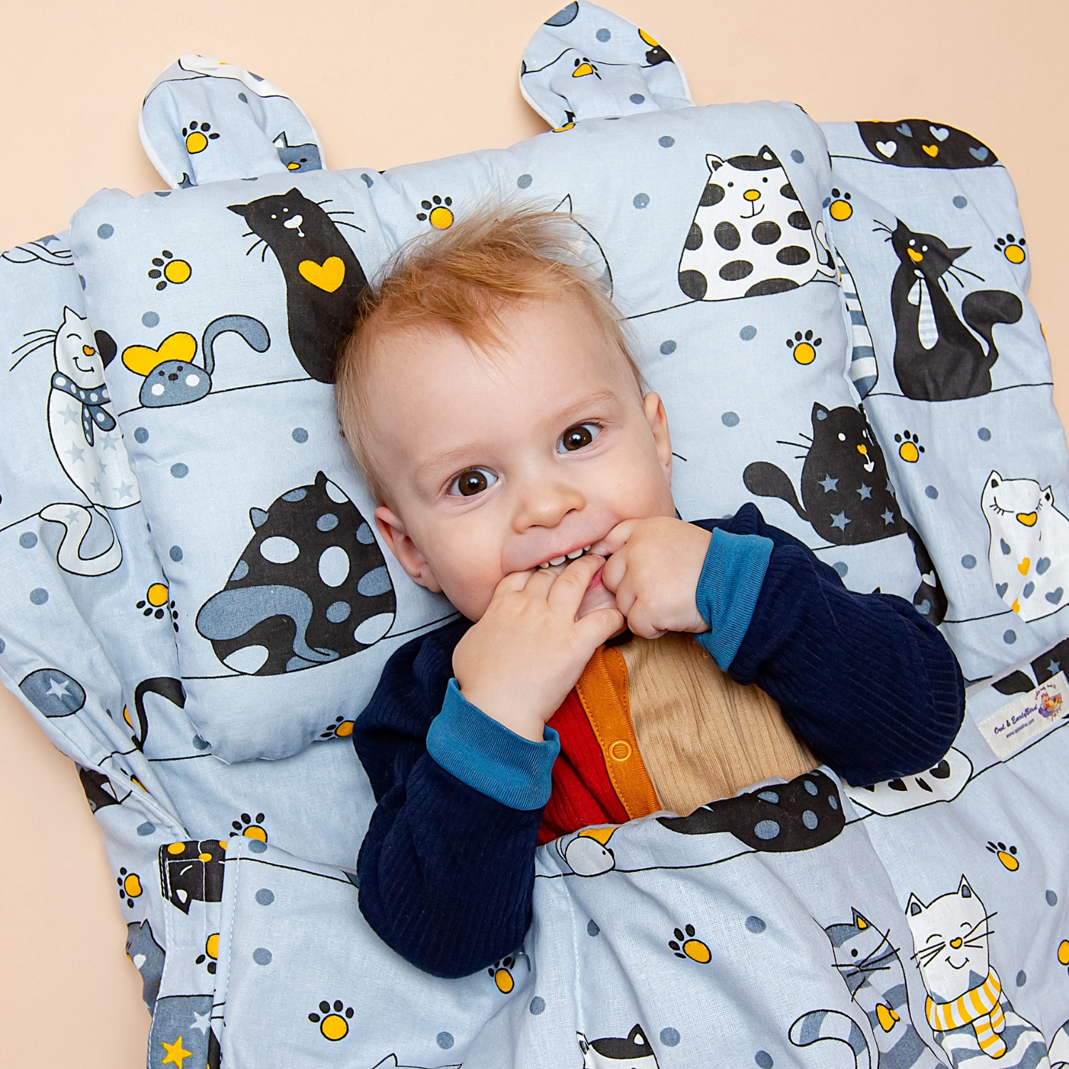 Спальный мешок одеяло подушка Owl and EarlyBird с 6 до 36 месяцев Котенок - фото 16