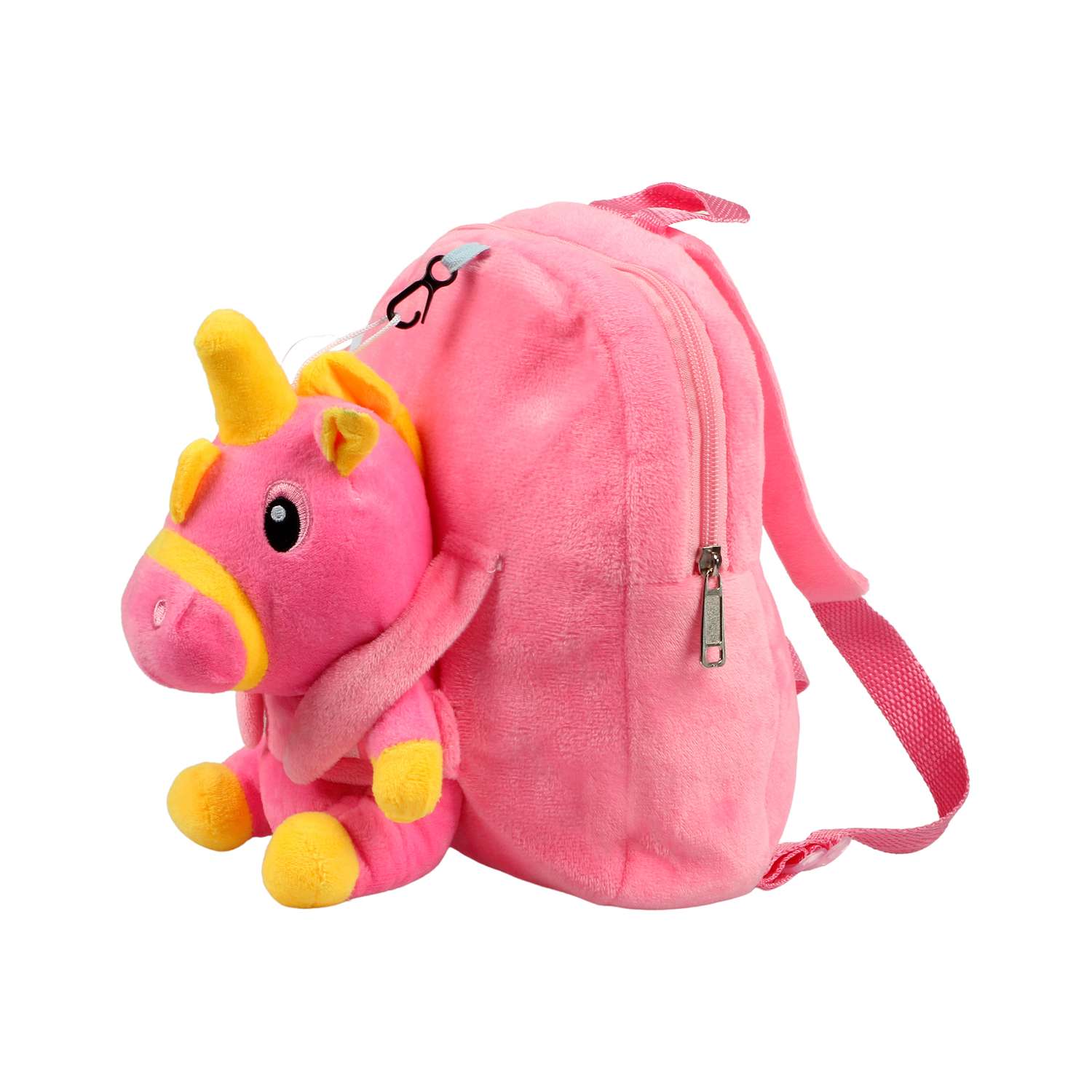 Рюкзак с игрушкой Little Mania розовый Дракоша с желтым - фото 2