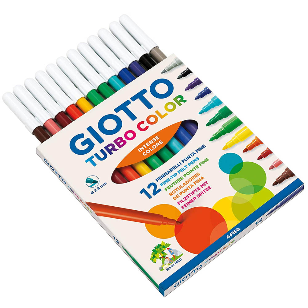 Набор фломастеров GIOTTO GIOTTO TURBO COLOR 12 цвtnjd - фото 2