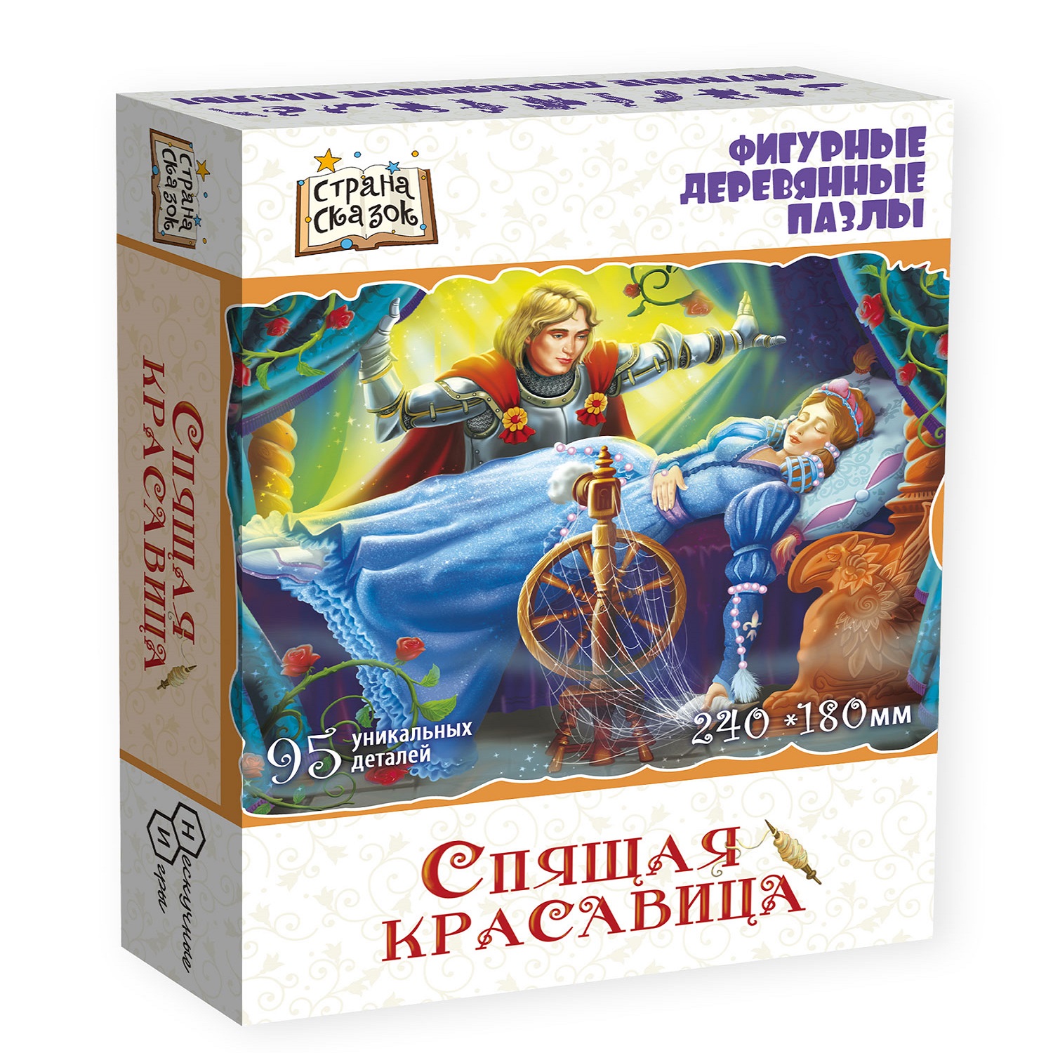 Фигурный деревянный пазл Нескучные игры Спящая красавица - фото 1