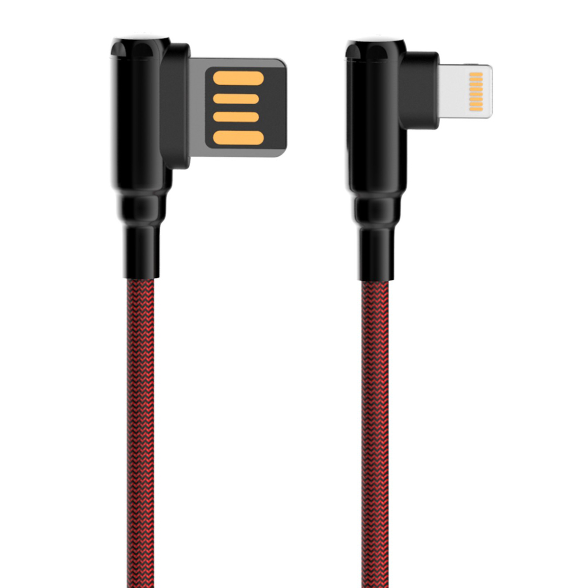 Кабель USB-Lightning LDNIO LS421 1м / 2.4 А / медь: 86 жил / угловой коннектор/ нейлоновая оплетка / красный - фото 4