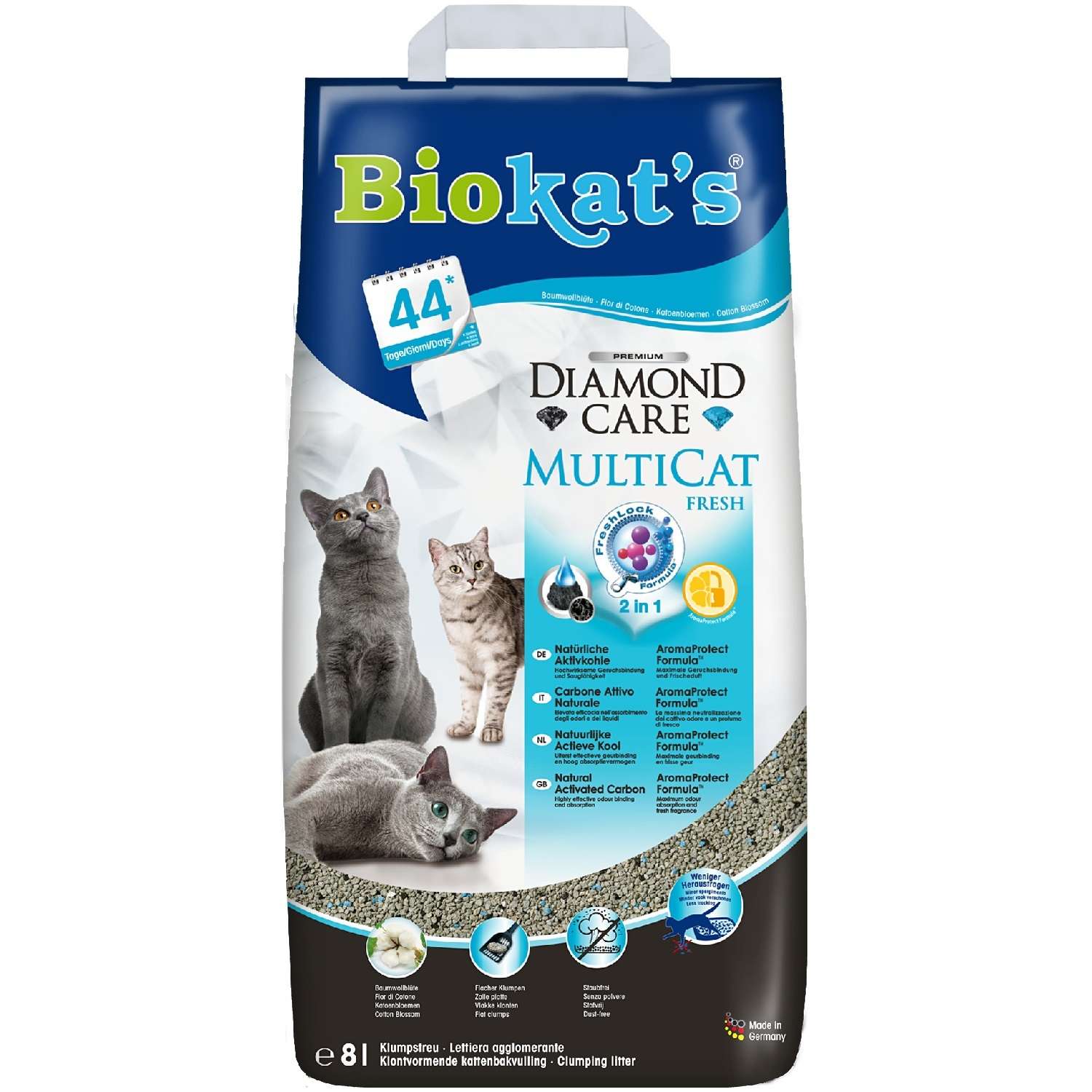 Наполнитель для кошек Biokats Черный бриллиант Мультикэт 8л - фото 1